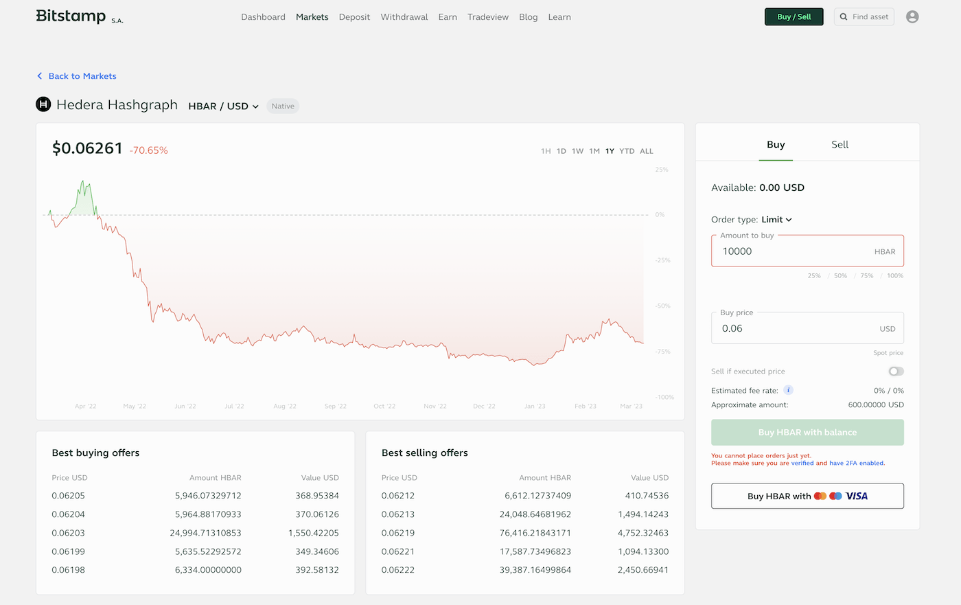 set a buy order Hbar